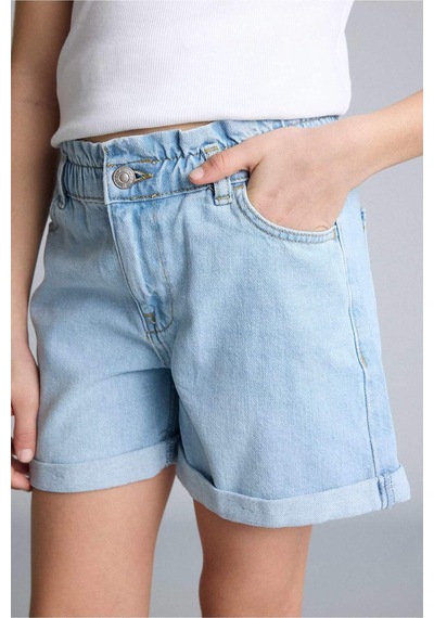 Defacto Paperbag Jean Şort Kız Çocuk B8113a826smnm63 Mavi-nm63