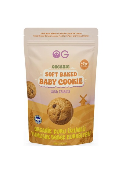 Og Natural Organik Kuru Üzümlü Yumuşak Bebek Kurabiyesi, 125 Gr Diğer