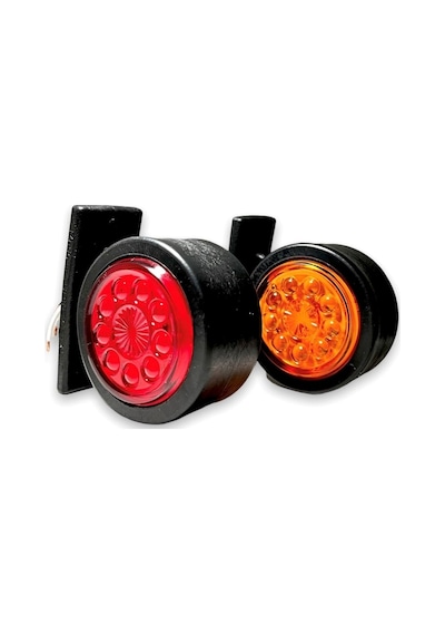 Ahmet Otomotiv 2 Adet Mercekli Takoz Lamba Sarı-kırmızı 12v-24v