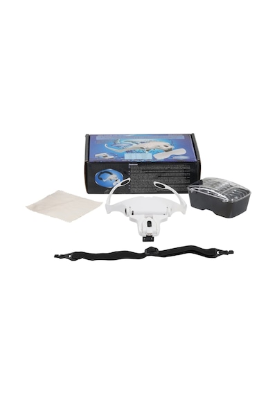 5 Lensli 2 Led Işıklı Ayarlanblr Gözlük Tipi Büyüteç-1.0x -3.5x Zoom-microblading Işıklı Loop Gözlük