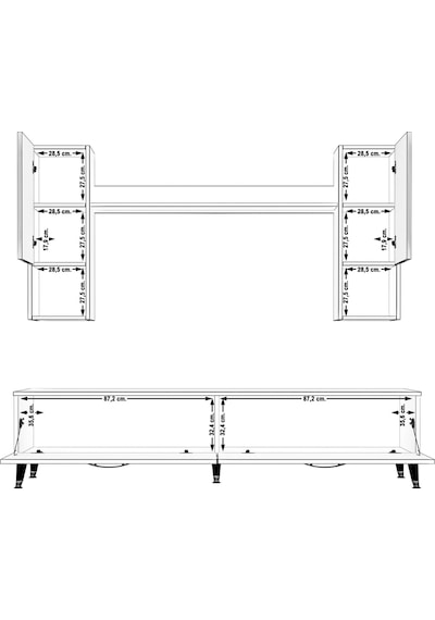 Decoraktiv Eko 5da Mdf Std Silver Tv Ünitesi Tv Sehpası Pera - Siyah
