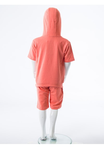 Xo Kids Erkek Çocuk Yazlık 2li Alt Üst Takım Tişort + Şort 2-7 Yaş 3221 Coral