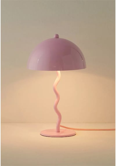 Modern Tasarım Mars Zigzag Abajur Metal Gövde Pembe Pembe