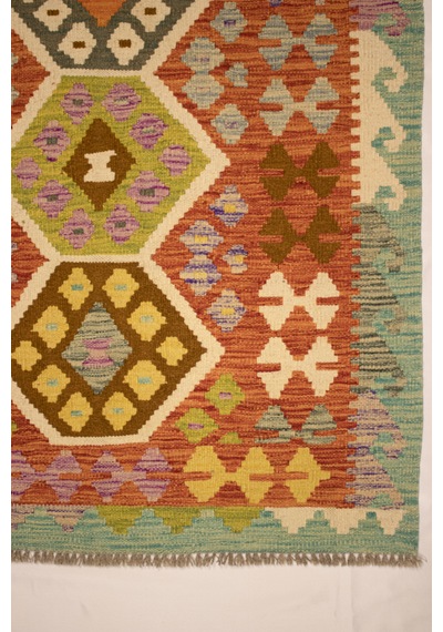 El Dokuma Afgan Kilim 100% Yün Kök Boya Elsanat Eserı İle Harıka Desenlı Çok Renkli