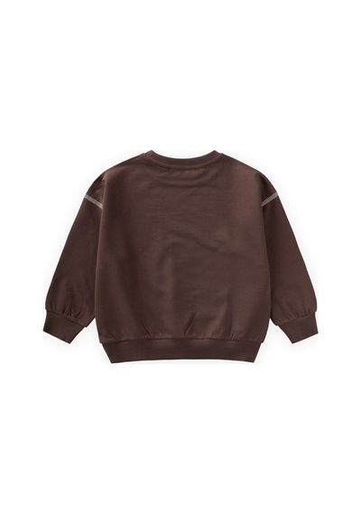 Cigit Karyoka Detaylı Oversize Sweatshirt 2-8 Yaş Kahverengi