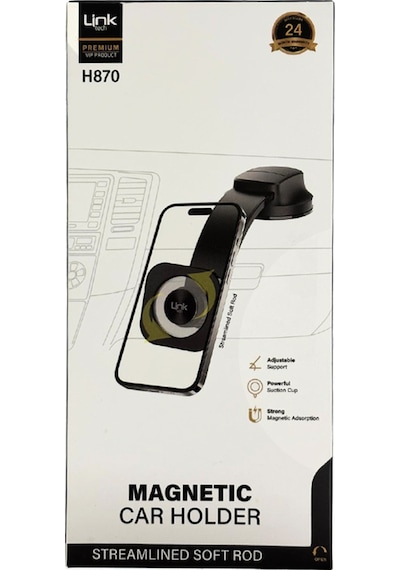 Linktech H870 Premium Vantuzlu Araç İçi Torpido Üstü Telefon Tutucu Siyah