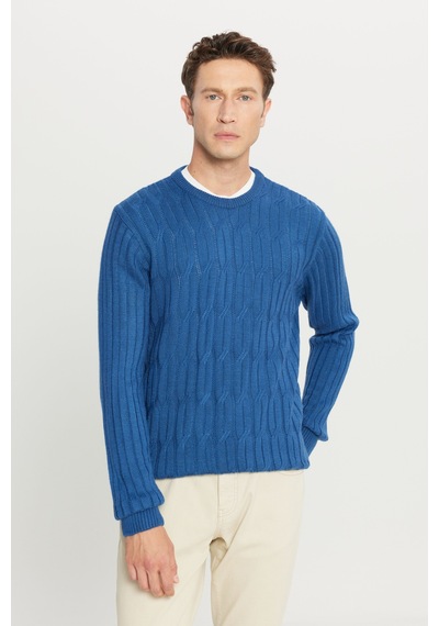 AC&Co / Altınyıldız Classics Erkek Havacı Mavi Standart Fit Normal Kesim Bisiklet Yaka Jakarlı Yünlü Triko 4A4923100209HVMXXL Mavi AC&Co / Altınyıldız Classics Erkek Havacı Mavi Standart Fit Normal Kesim Bisiklet Yaka Jakarlı Yünlü Triko 4A4923100209HVMXXL Mavi