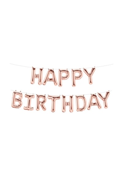 16 İnç Rose Gold Happy Birthday Folyo Balon Set Rose Gold