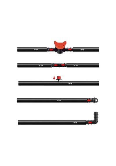 100 Metre 16mm Hazır Delikli Damla Sulama Seti 20 Cm Aralıklı/kolay Kurulum/bahçe Sulama Hs0008
