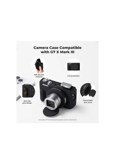K&f Concept Canon G7x Mark Iıı Black Siyah Slikon Kılıf