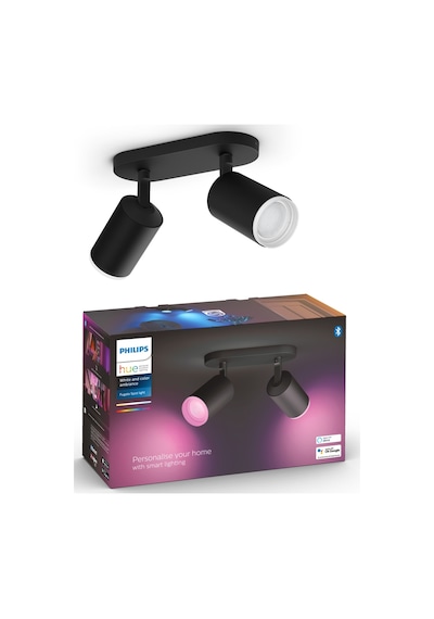 Philips Hue WCA Fugato Akıllı Led Spot Lamba 2x5.7W (Siyah)