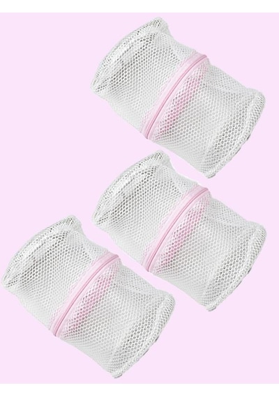 Pembe Beyaz Iç Çamaşırı Ve Sütyen Yıkama Filesi 3'lü Pembe
