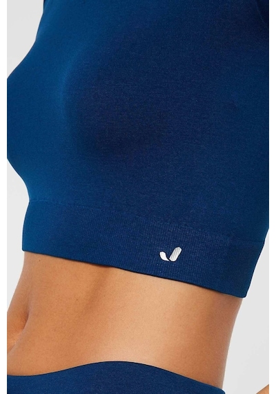 Jerf Captiva Yumuşak Dokulu & Esnek Crop Top Solid Lacivert
