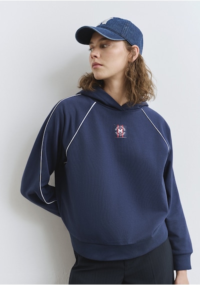 Mavi - Biye Detaylı Kapüşonlu Lacivert Sweatshirt 1s10362-87518 Lacivert