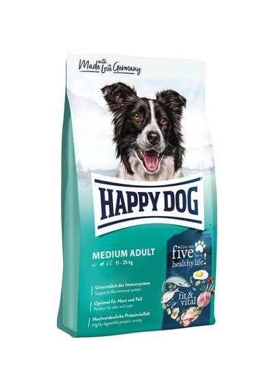 Happy Dog Fit & Vital Medium Kuzulu Ve Kümes Hayvanlı Orta Irk Yetişkin Köpek Maması 4 Kg