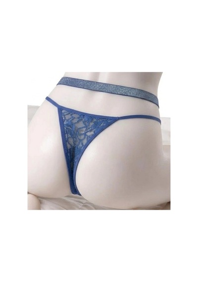 Biçomi Bicomi Safir Esintisi: Konforlu Ve Zincir Detaylı Dantelli Premium String Mavi