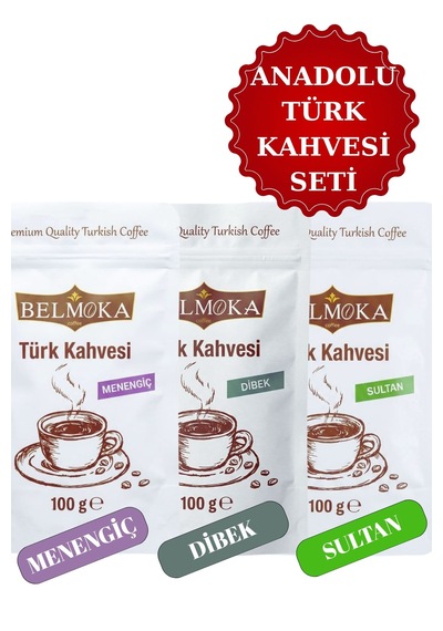 Anadolu Türk Kahvesi Seti Menengiç-dibek-sultan 3 100 Gr
