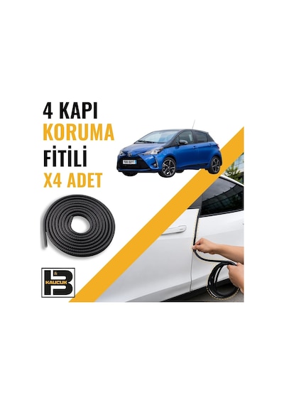Toyota Yaris 2011-2020 Kapı Koruma Fitili-4 Kapı-siyah-bm2292
