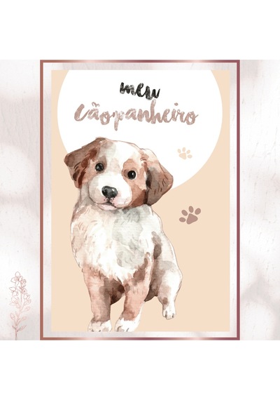 Benim Can Yoldaşım - Sulu Boya Sevimli Köpek Pvc Tablo