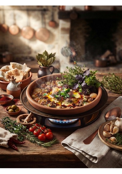 Taş Fırın Uyumlu Ateşe Dayanıklı Toprak Güveç-fırın Kabı- Fırın Tepsisi 33 Cm 5-6 Kişilik