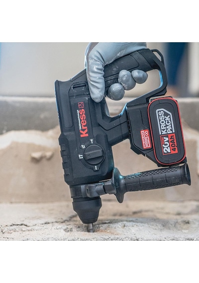 Kress Ku390.4 20volt 4.0ah. 2.0j Li-ion Çift Akülü Şarjlı Kömürsüz Profesyonel Sds-plus Pnömatik Kırıcı/delici