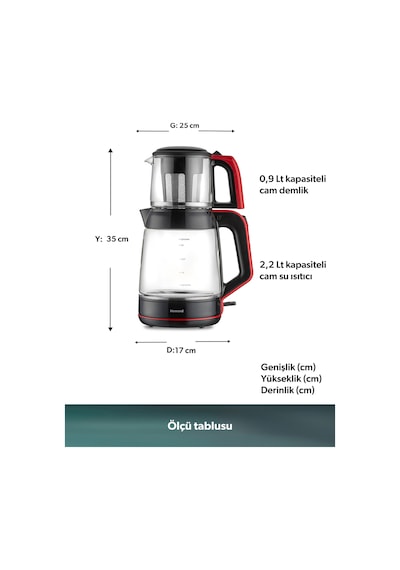 Homend Infinity XL 1764H Cam Çay Makinesi