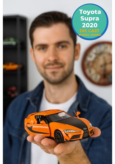 Uzak Doğu Serisi Toyota Supra 2020 Açılır Kapılar Die Cast Çek Bırak Metal Model Araba 11 Cm 1:32