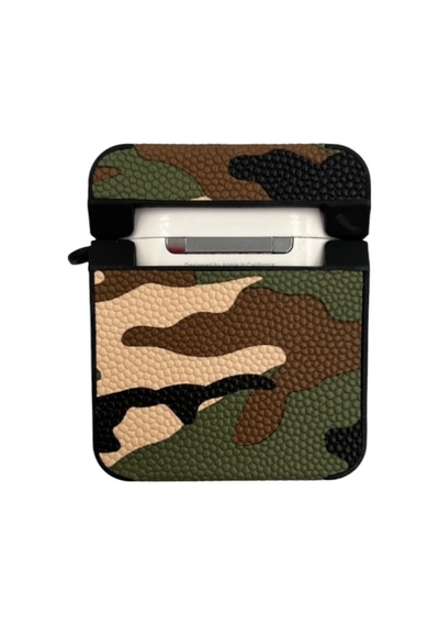 Airpods 1/2 Nesil İle Uyumlu Kamuflaj Desenli Premium Koruyucu Kılıf + Karabina Klipsli, Dayanıklı Ve Şık Silikon Kılıf No2