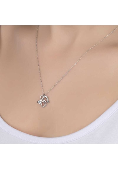 Swarovski Taşlı Gümüş Melek Kadın Kolye (551180723)