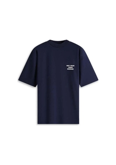 100% Pamuk Ile Üretilmiş 'not From Paris Madame' Slogan T-shirt - Şık Ve Rahat Lacivert 100% Pamuk Ile Üretilmiş 'not From Paris Madame' Slogan T-shirt - Şık Ve Rahat Lacivert