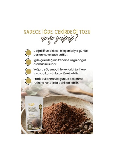 250 Gr. Sadece Iğde Çekirdeği Tozu Unu İğde Çekirdeğinden Öğütülmüştür % 100 Doğal