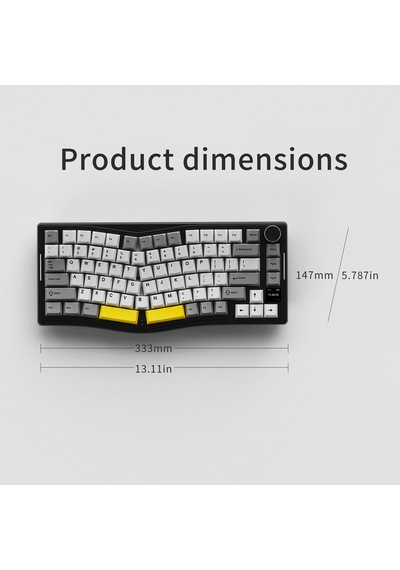 Aks075 Ergonomik Tasarım Mekanik Klavye-bt5.1/2.4gwireless/usb-c Kablolu-hot Swap Dinamik Rgb