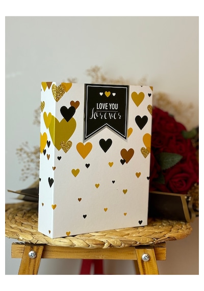 Rabsev Fotoğraf Albümü 15x21cm 100 Fotoğraf Kapasiteli Renkli Love You Desenli Anı Albümü