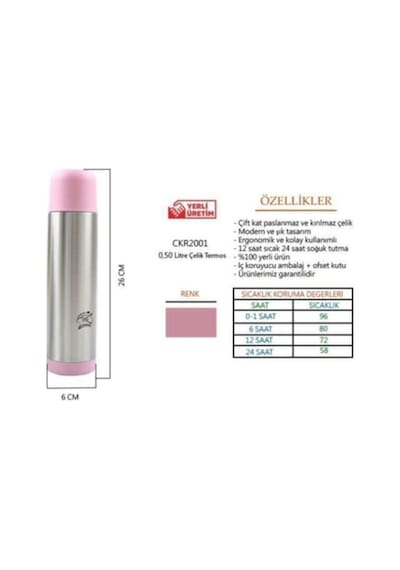 Cooker Colorline Soft 500 Ml Paslanmaz Çelik Termos Ckr2001 Pembe
