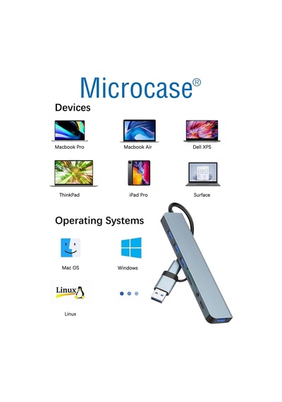 Tr Type C To Usb 3.0 7in1 Port Çoğaltıcı Hub Adaptör - Al4615