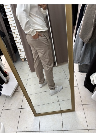 Tuba Toptaş Pike Jogger Pantolon Bej