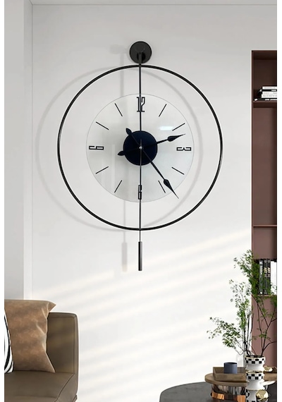 MetaQuartz Aksesuar (Büyük Boy-50*75 cm)Siyah Luxry Şefaf Cam , Modern Dekoratif Metal Cam