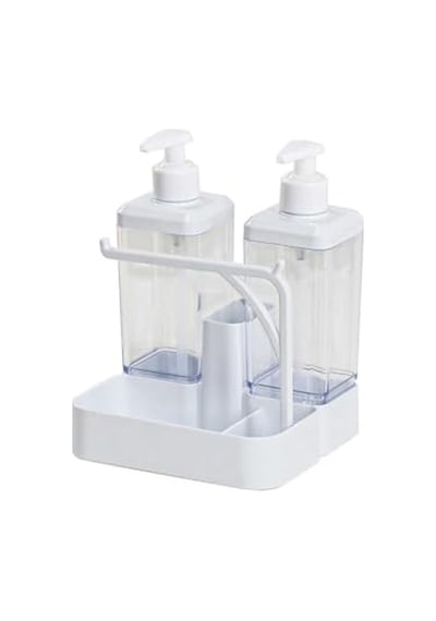 Sıvı Sabunluk Ve Seti - Yüzük Bez Askılı Sünger Hazneli 2x350 Ml 2li Sıvı Sabunluk Diğer