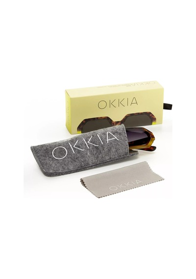 Okkia Andrea Altıgen Havana Sarısı Unisex Güneş Gözlüğü