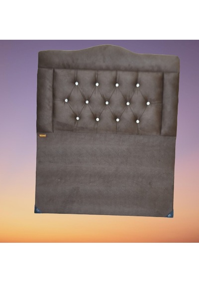 Başlık Lüx 90 cm Baby Face KAHVERENGİ Renk Kapitone Düz Kumaş El yapım