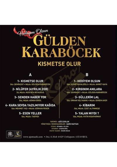 Gülden Karaböcek - Kısmetse Olur - M Olsun LP. 33'Lük Plak