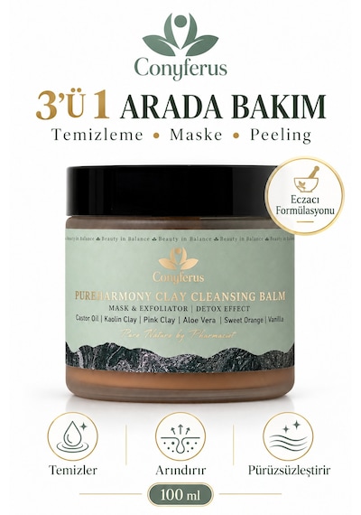 Pureharmony Killi Makyaj Ve Yüz Temizleme Balmı Çift Aşamalı Cilt Temizleyici, Aloe Vera, Sarı Kantaron 100 Ml