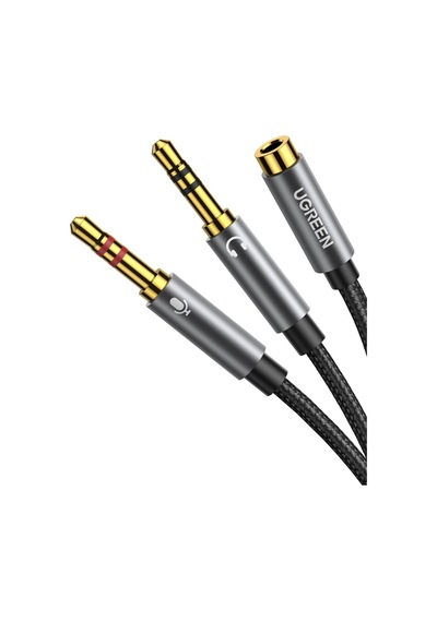 3.5mm Ses-mikrofon Birleştirici Y Kulaklık Kablosu Siyah