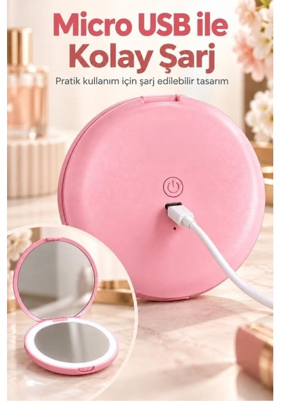 Özel Seri Aydınlatma Kozmetik Modern Led Işıklı Makyaj Aynası Tmr01 Pembe Çok Renkli
