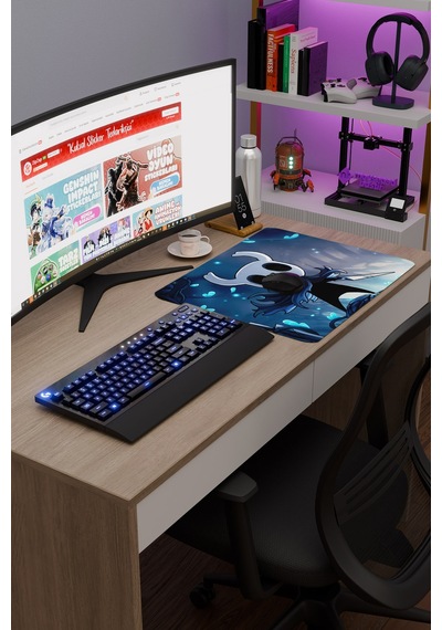 Hollow Knight Kaymaz Dikişli Kauçuk Oyuncu Mousepad V1 - 48x40 Xl Gaming Mouse Pad Fare Altlığı