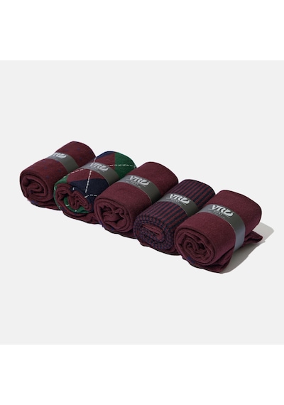 Erkek Bambu Çorap Bordo Desenli Dikişsiz Premium 5 Çift Soket Çorap 40-44 Erkek Bambu Çorap Bordo Desenli Dikişsiz Premium 5 Çift Soket Çorap 40-44