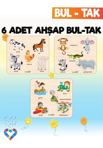 Eğitici 6 Adet Bul-tak Oyuncak