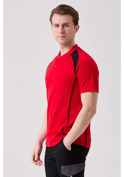 Vancelya Polo Yaka T-shirt Nefes Alabilir, Şık Ve Rahat, Günlük Ve İş Kullanımı İçin Erkek Tişört Kırmızı-siyah Vancelya Polo Yaka T-shirt Nefes Alabilir, Şık Ve Rahat, Günlük Ve İş Kullanımı İçin Erkek Tişört Kırmızı-siyah