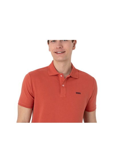 U.S. Polo Assn. Erkek Regular Fit Polo Yaka Basic T-shirt Pudra