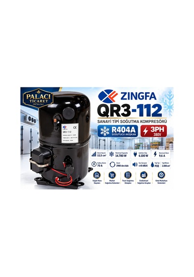 Zingfa Qr3-112 Sanayi Tipi Soğutma Kompresörü Siyah